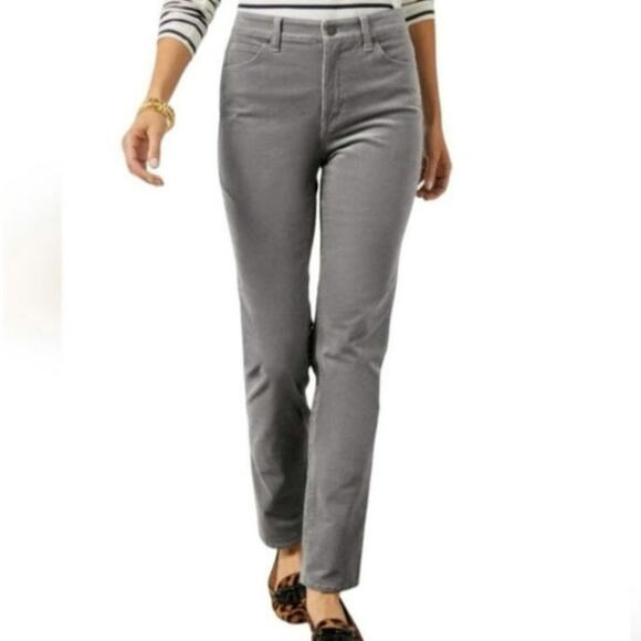 Talbots Pants - Talbots High Waist Straight Leg Gray Pinwale Corduroy Pants Size 10P
